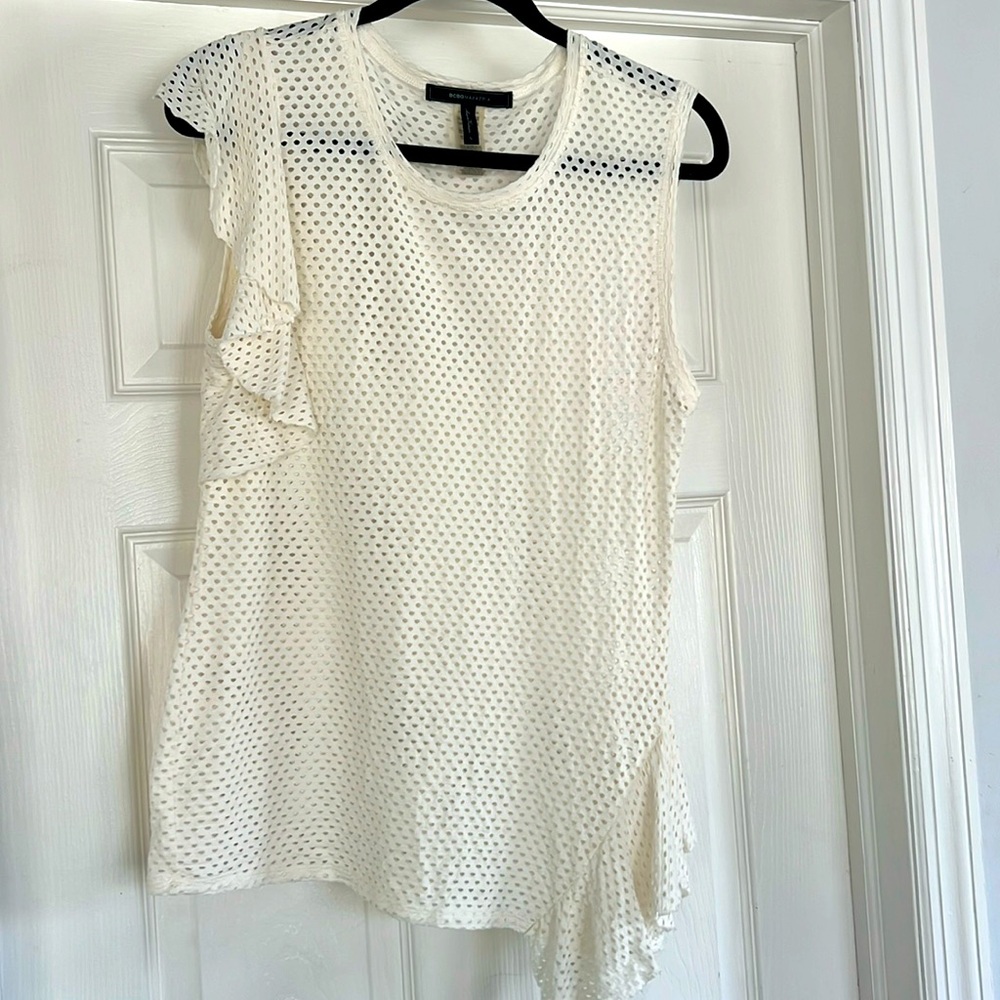 BCBG Maxazria sleeveless white top
